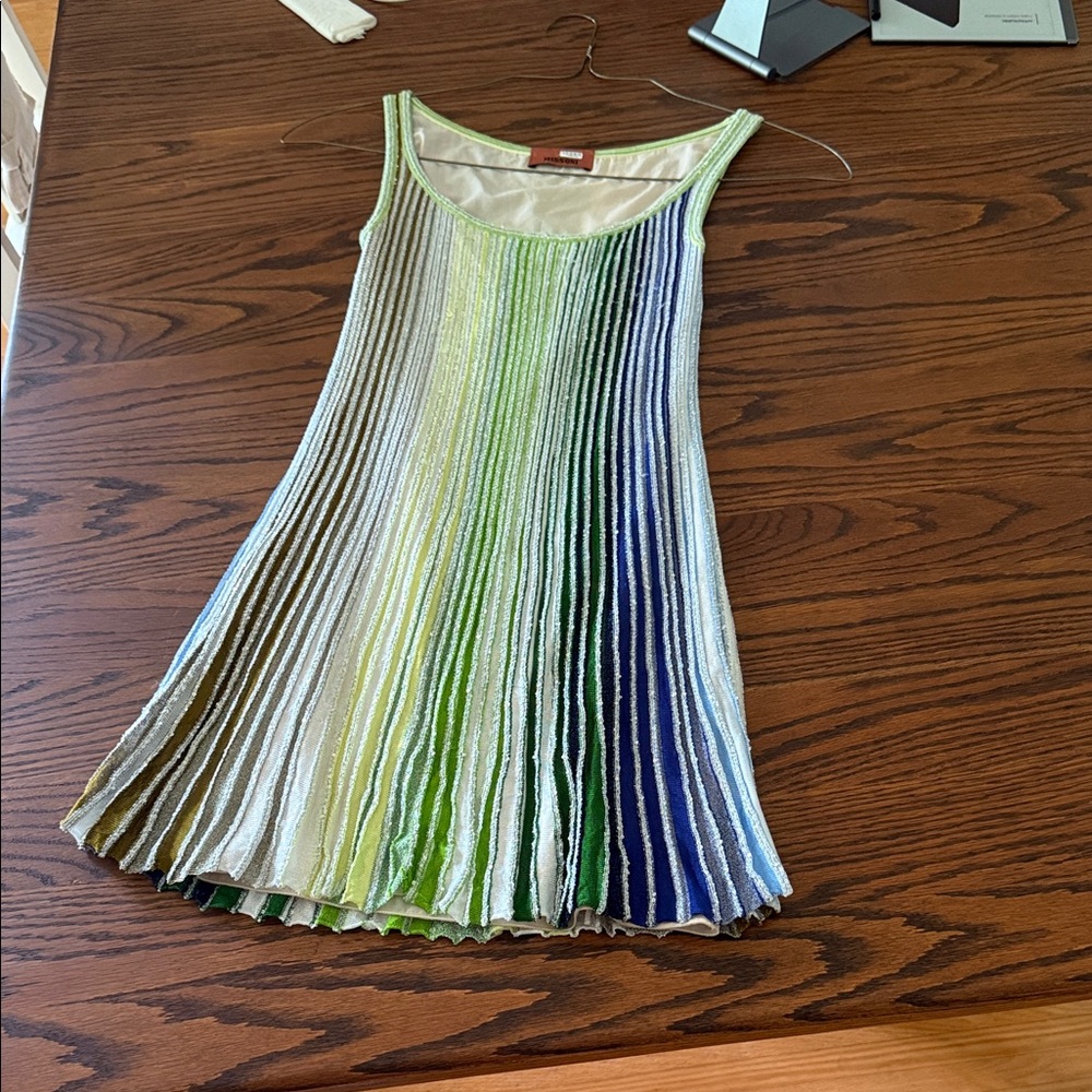 Missoni Sleeveless Paillette Stripe Knit Mini Dress In Multi